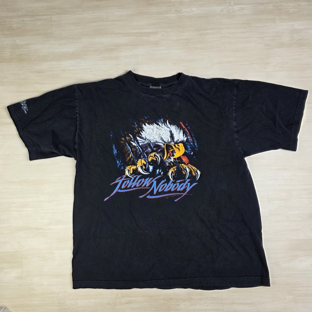 Vintage Sturgis Shirt Mens Large‎ American Thunder Eagle Follow Nobody Biker 90s